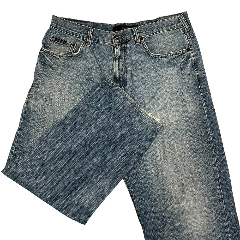Calvin Klein Relaxed Straight Jeans Mens 36X26 Blue Denim‎ Easy Fit